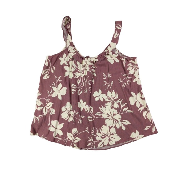 TORRID Crinkle Gauze Scoop Neck Floral Top SZ 1 Emma Ruffle Tropical Coastal - Picture 3 of 7